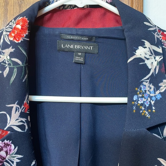 LANE BRYANT UEC Navy Blue Floral Print Blazer Suit Jacket - Picture 6 of 12